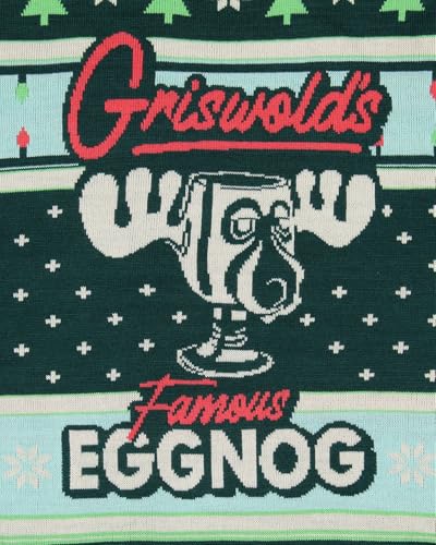 National Lampoon’S Christmas Vacation Men’S Marty Moose Eggnog Glass Cup Adult Funny Ugly Sweater For