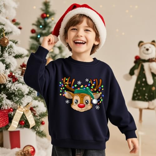 Christmas Sweatshirt For Toddler Boys Girls Cotton Long Sleeve Kids Santa Elk Ugly Xmas Sweater Tops 2-7Years - Image 2