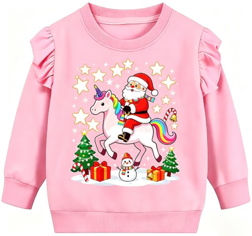 Toddler Girls Christmas Sweatshirt Kids Santa Claus Elk Bear Shirt Xmas Cotton Long Sleeve Tops For 1-7T 1 Toddler Girls Christmas Sweatshirt Kids Santa Claus Elk Bear Shirt Xmas Cotton Long Sleeve Tops For 1-7T