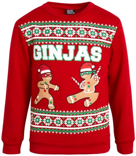 Quad Seven Boys Soft Fleece Novelty Ugly Christmas Pullover Sweatshirt | Cozy Brushed Warmth, Festive Holiday Design, Fun Party Layer For Photos And Family Winter Gatherings