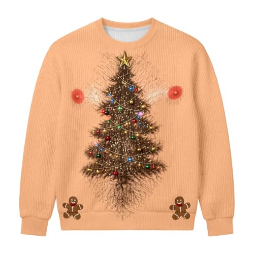 Christmas Sweatshirts For Men 3D Hairy Body Custom Funny Ugly Sweatshirt - Image 4