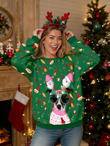 Ugly Christmas Sweatshirts For Women Funny Xmas Holiday Pullovers - Image 5