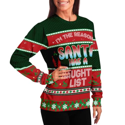 Naughty List Sweatshirt | Unisex Ugly Christmas Sweater, Xmas Sweater, Holiday Sweater, Funny Sweater, Funny Shirt - Image 6