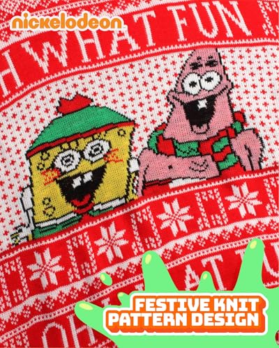 Nickelodeon Mens Ugly Christmas Sweater Spongebob Rugrats Pullover Sweater - Image 4