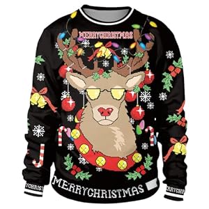 Yolsun Men Ugly Christmas Sweatshirt Unisex'S Crewneck Novelty Casual Ugly Party Accessory For Xmas Party Celebration 8 Yolsun Men Ugly Christmas Sweatshirt Unisex’S Crewneck Novelty Casual Ugly Party Accessory For Xmas Party