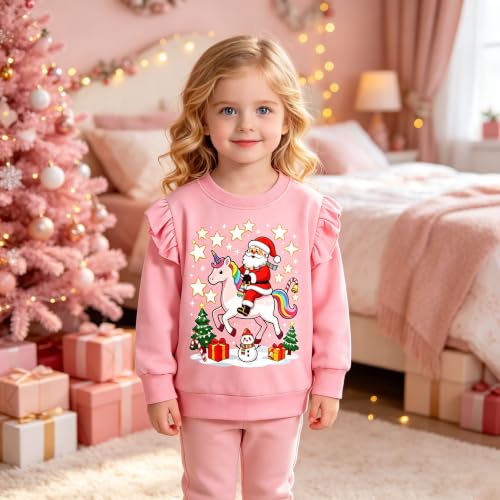 Toddler Girls Christmas Sweatshirt Kids Santa Claus Elk Bear Shirt Xmas Cotton Long Sleeve Tops For 1-7T 2 Toddler Girls Christmas Sweatshirt Kids Santa Claus Elk Bear Shirt Xmas Cotton Long Sleeve Tops For 1-7T - Image 2
