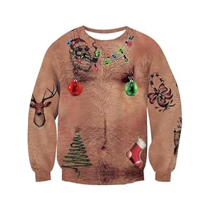 Ntswzys Unisex Adult Ugly Christmas Sweatshirt 2025 Crewneck 3D Printed Funny Sweatshirts Long Sleeve Holiday Pullover Top 5 Ntswzys Unisex Adult Ugly Christmas Sweatshirt 2025 Crewneck 3D Printed Funny Sweatshirts Long Sleeve Holiday Pullover