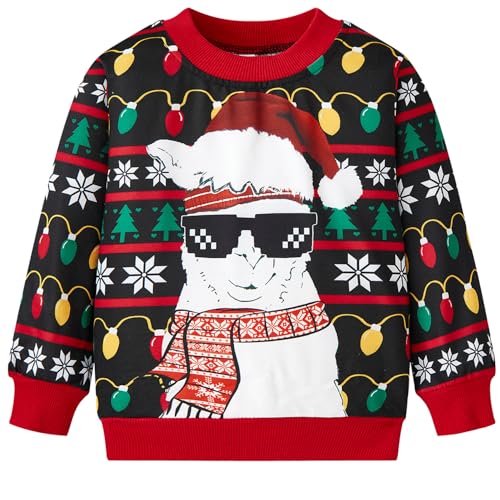 Toddler Boys Girls Christmas Sweatshirt Long Sleeve Baby Santa Claus Sweaters Xmas Winter Clothes 2-7T
