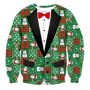 Lovekider Mens Ugly Christmas Sweater Novelty 3D Graphic Long Sleeve Junior Xmas Sweatshirt Size S-3Xl 16 Lovekider Mens Ugly Christmas Sweater Novelty 3D Graphic Long Sleeve Junior Xmas Sweatshirt Size S-3Xl