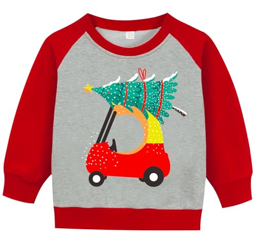 Toddler Boy Girls Christmas Sweatshirt Raglan Long Sleeve Santa Baby Sweaters Kids Ugly Xmas Winter Clothes 2-7T