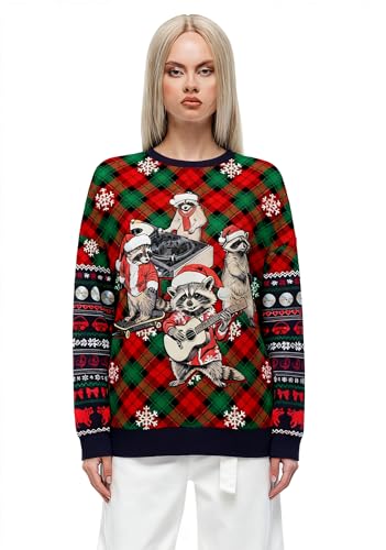 Raccoon Concert Y2K Christmas Knit Sweatshirt Holiday Party Pull Over Sweatershirt - Image 6