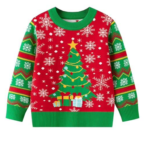 Ugly Christmas Sweater For Girls Funny Xmas Knit Pullover Shirts Kids Child Holiday Jumper Tops Outfit 2-14 Years