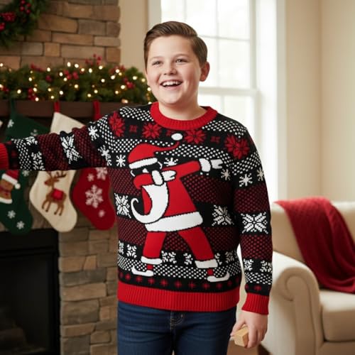 Tstars Kids Ugly Christmas Sweater Dino Gamer Swishmas Boy Girl Holiday | Soft Fleece Kids Ugly Christmas Sweatshirt; Great For Holiday Party, Gamer And Dino Fans, Boys Girls Xmas Gift - Image 2