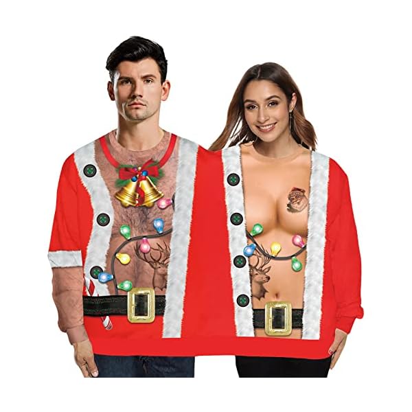 Grajtcin Two-Person 3D Print Christmas Jumper For Couples