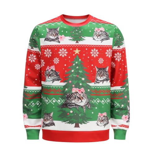 Unisex'S Ugly Christmas Jumper Sweater Printed Pullover,3D Funny Digital Print Sweatshirt Suit For Men Woman