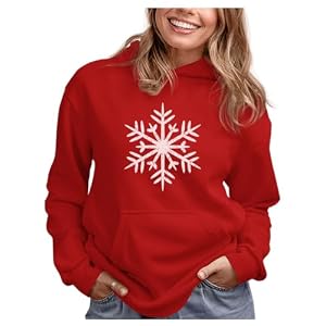 Tstars Snowflake Christmas Hoodie Women Teen Girls Festive Winter Pullover