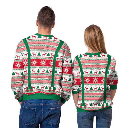 Grajtcin Ugly Couples Christmas Sweater Funny 3D Print | Men Women Xmas Sweatshirts Halloween Cosplay Party Holiday Family Gatherings Winter Pattern Outfit - Image 4