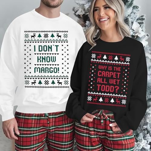 Fayaleq Valentines Sweatshirt, Couples Matching Tops Funny Todd And Margo Graphic Sweater Husband And Wife Pullovers - Image 3