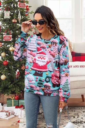 Ugly Christmas Sweatshirt Women Merry Christmas Pullover Funny Animal Tops | Vilove Ugly Christmas Sweatshirt Women Merry Christmas Pullover Funny Animal Graphic Tops Causal Hoodie - Image 2