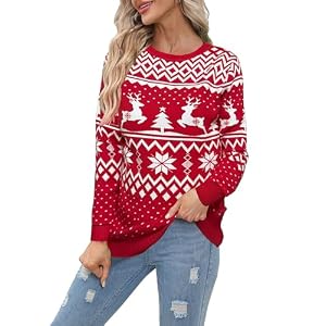 Knitted Reindeer And Snowflake Christmas Jumper For Women