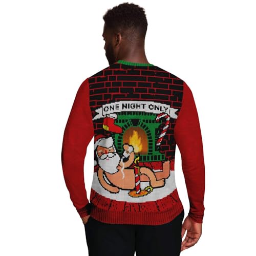 One Night Only Sweatshirt | Unisex Ugly Christmas Sweater, Xmas Sweater, Holiday Sweater, Funny Sweater, Funny Shirt L Red - Image 6