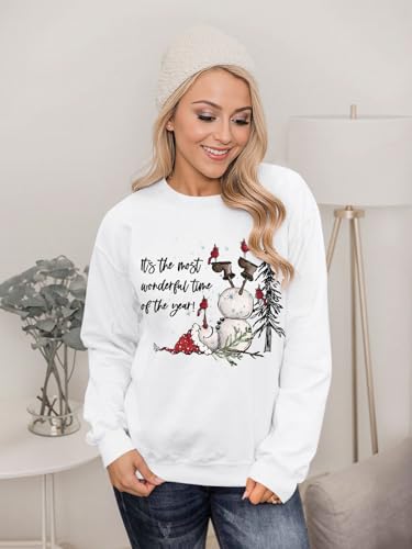 Christmas Sweatshirts For Women Xmas Holiday Cute Graphic Pullovers - Image 3
