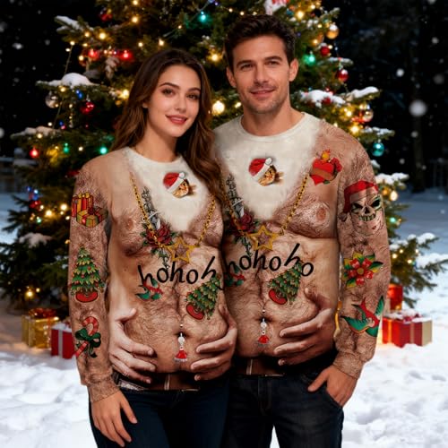 Goodstoworld Mens/Womens Ugliest Christmas Sweatshirt 3D Unique Hilarious Graphic Pullover Shirt S-4Xl | Long Sleeve Crewneck Casual Top For Holiday Parties, Photos And Ugly Sweater Contests - Image 4