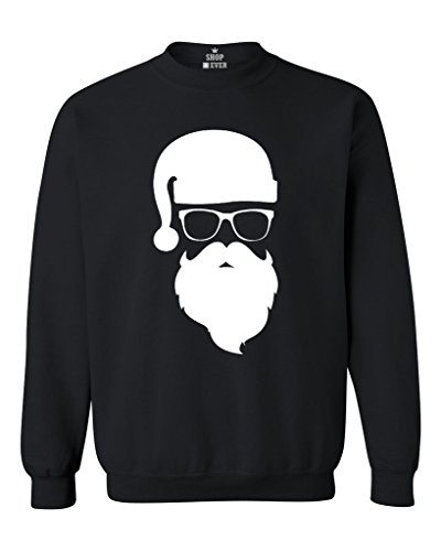 Shop4Ever Hipster Santa With Sunglasses Ugly Christmas Crewneck Sweatshirts 1 Shop4Ever Hipster Santa With Sunglasses Ugly Christmas Crewneck Sweatshirts