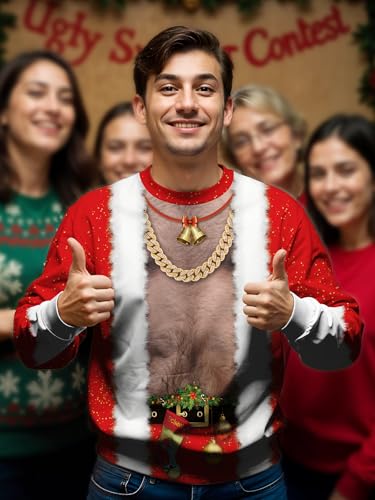 Sankill Ugly Christmas Sweaters For Men Women Funny Christmas Sweater For Couples Ugly Christmas Sweatshirt - Image 3