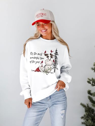Christmas Sweatshirts For Women Xmas Holiday Cute Graphic Pullovers - Image 6