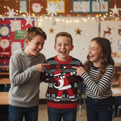 Tstars Kids Ugly Christmas Sweater Dino Gamer Swishmas Boy Girl Holiday | Soft Fleece Kids Ugly Christmas Sweatshirt; Great For Holiday Party, Gamer And Dino Fans, Boys Girls Xmas Gift - Image 3
