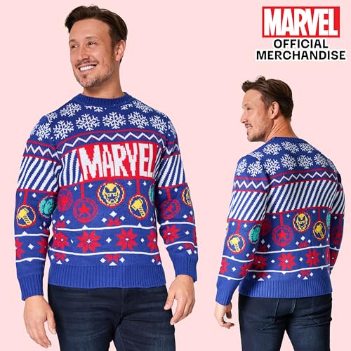 Marvel Ugly Christmas Sweater Men Teens Crew Neck Pullover