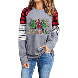 Buffalo Plaid Christmas Tree Top For Women, Plus Size