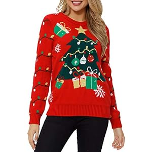 Ventelan Women'S Christmas Tree Snowflake Jumper