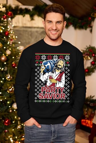 Arvilhill Men’S Fleece-Lined Christmas Sweatshirt Funny Xmas Crewneck Graphic Pullover (S-3Xl)