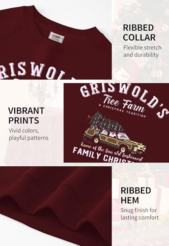 Arvilhill Mens Fleece-Lined Christmas Sweatshirts Raglan Vintage Classic Graphic Pullover (S-3Xl)