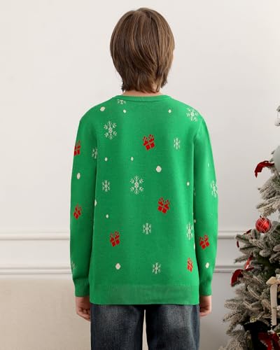 Runhit Boys Ugly Christmas Sweater Kids Funny Crew Neck Knitted Christmas Pullover For Xmas Holiday - Image 3