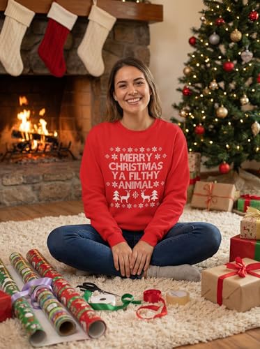 Ugly Christmas Sweatshirts For Adults Funny Holiday Season Crewnecks With Movie Quotes And Designs - Image 3