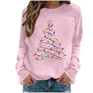 Christmas Sweatshirt For Women Long Sleeve Casual Holiday Tops Cute Xmas Tree Print Crewneck Winter Pullover 2 41Cqshqmjgl. Ss300