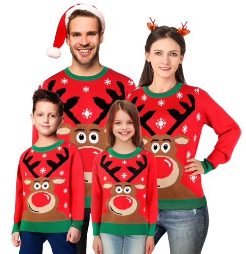 Unisex Ugly Sweater Christmas Women Men Holiday Knit Pullover Matching Ugly Christmas Sweater For Men Women Kids - Image 2