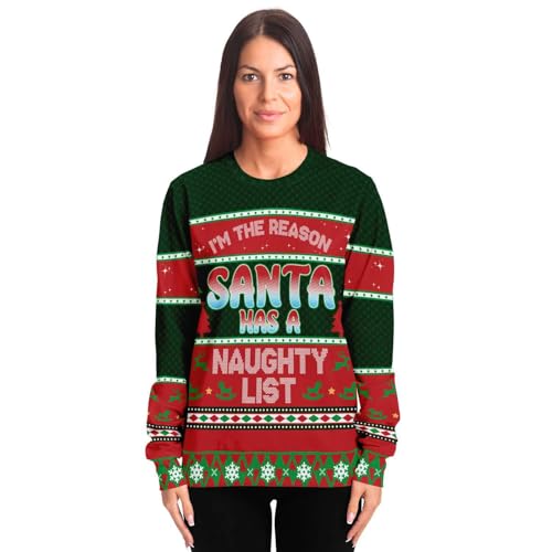 Naughty List Sweatshirt | Unisex Ugly Christmas Sweater, Xmas Sweater, Holiday Sweater, Funny Sweater, Funny Shirt - Image 4
