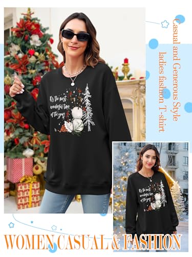 Ounar Christmas Sweatshirts For Women Snowman Crewneck Long Sleeve Tops | Merry Christmas Shirt,Ugly Xmas Graphic Sweatshirt,Lightweight Merry And Bright Shirt, Christmas Day Gift,Holiday Pullover 3 Ounar Christmas Sweatshirts For Women Snowman Crewneck Long Sleeve Tops | Merry Christmas Shirt,Ugly Xmas Graphic Sweatshirt,Lightweight Merry And Bright Shirt, Christmas Day Gift,Holiday Pullover - Image 3