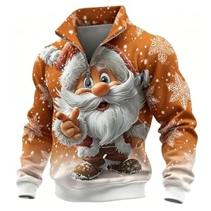 Men'S Quarter-Zip Fleece-Lined Christmas Sweatshirt