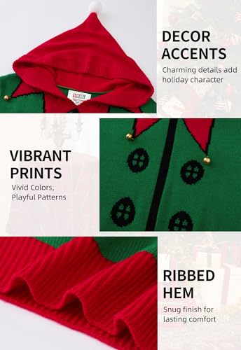 Arvilhill Mens Christmas Hooded Sweater Santa Elf Holiday Funny Knit Xmas Hoodie (S-Xxl)