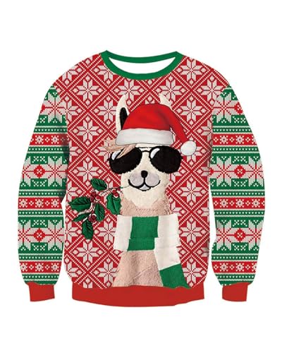 Boys Girls Ugly Christmas Sweatshirt Kids 3D Funny Xmas Long Sleeve Dinosaurs Pullover Sweater Tops T-Shirt