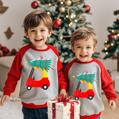 Toddler Boy Girls Christmas Sweatshirt Raglan Long Sleeve Santa Baby Sweaters Kids Ugly Xmas Winter Clothes 2-7T - Image 4