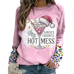 Santa'S Favorite Hot Mess Christmas Sweatshirt For Women