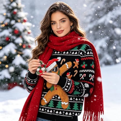 Gtetkde Unisex Ugly Christmas Sweatshirts 3D Printed Funny Graphic Long Sleeve Sweatshirts - Image 4