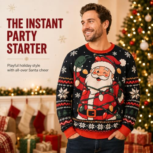 Men Ugly Christmas Crewneck Novelty Sweatshirt Long Sleeve Sweater Shirt - Image 6