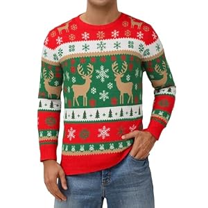 Mens Ugly Christmas Sweater Santa Clause Reindeer Snowflake Knitted Funny Pullover Xmas Holiday Long Sleeve Sweaters 7 Mens Ugly Christmas Sweater Santa Clause Reindeer Snowflake Knitted Funny Pullover Xmas Holiday Long Sleeve Sweaters